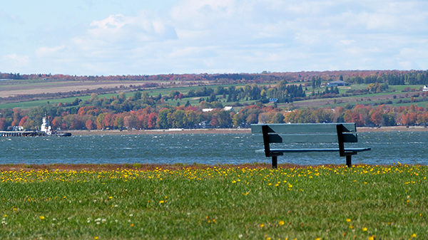 Vue sur le fleuve Saint-Laurent depuis le village de Saint-Michel